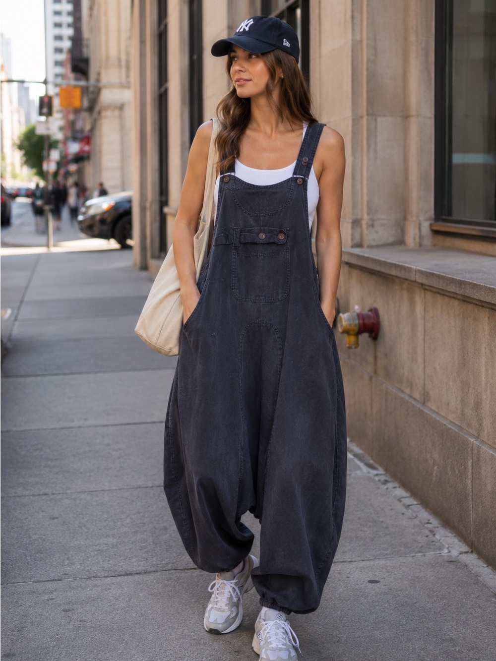 Stylish Comfy Black Hip Streetwear Overalls S/M Dance Y2K Grunge Romper Skater